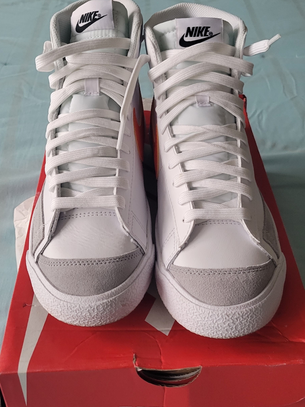 Nike Kids White & Light Gray High-Top Sneakers